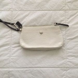 White leather Coach clutch